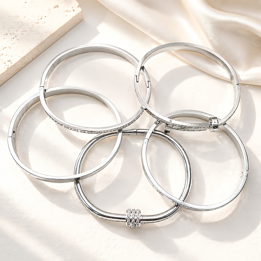 Women's 2pcs Set Elegant Stainless Steel Stackable Rings